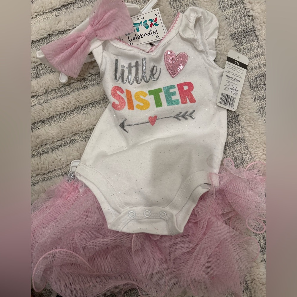White & Pink Sparkle Tulle Dress - Baby Girl